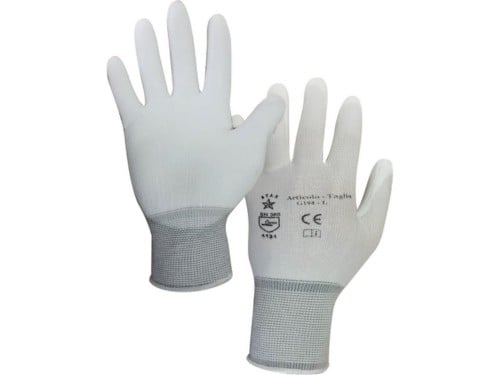 Guanti Palmo rivestito pu Bianco – Tg.l G104