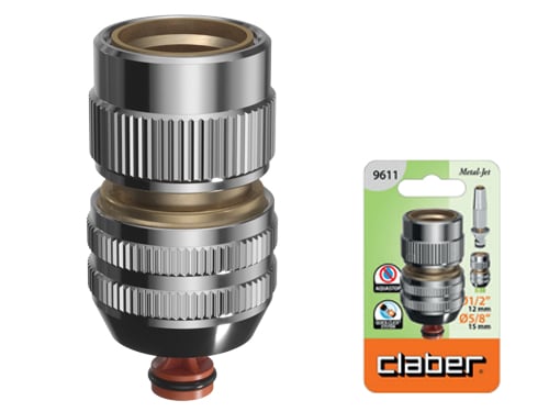 Raccordi porta gomma con aquastop Metal Jet Claber 9611