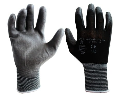 Guanti Palmo rivestito pu Nero – Tg.m C/CAV. G104N