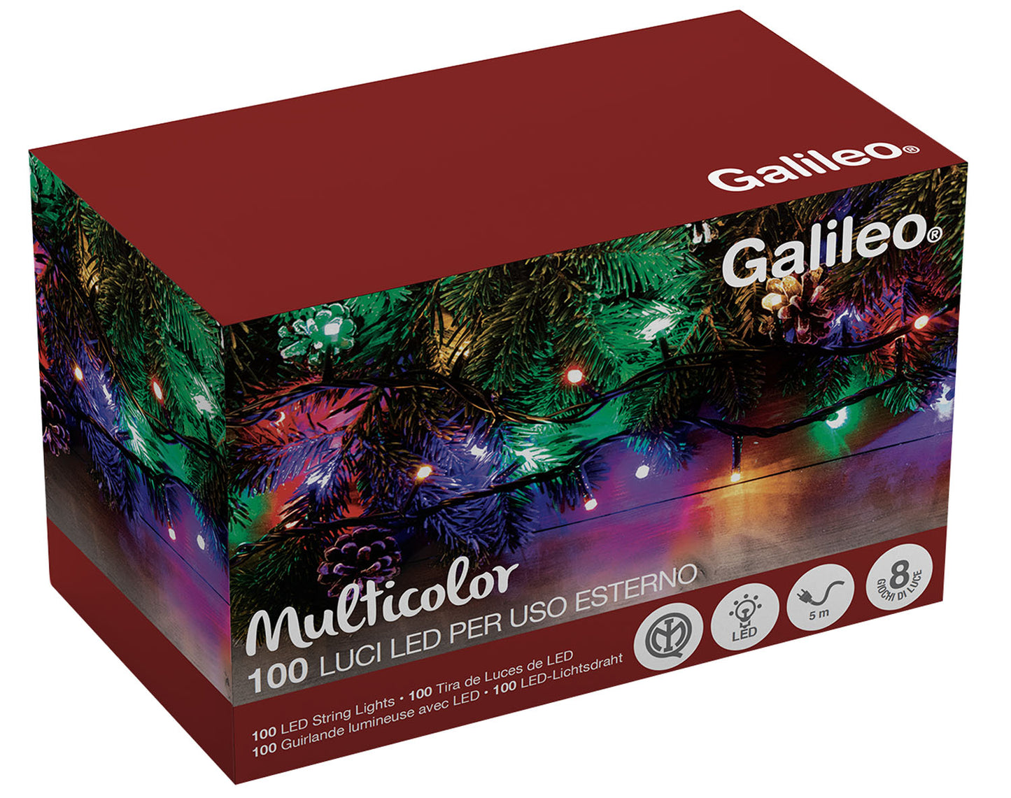 Luci Natale – 100 LED X Esterno Mulicolor