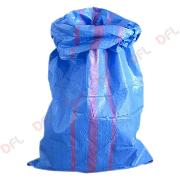 Sacco in polipropilene — cm 70 x 120 blu / righe rosse vert. - 100 kg circa