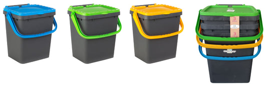 Pattumiere antiruggine set – 3 pezzi 35 L -ECP35TRIS