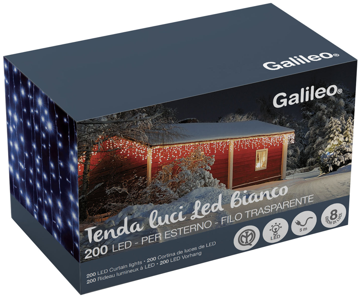 Tende per Esterno – 204 LED Bianco