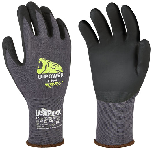 Guanti U-power Flex GRIGIO/NERO – M