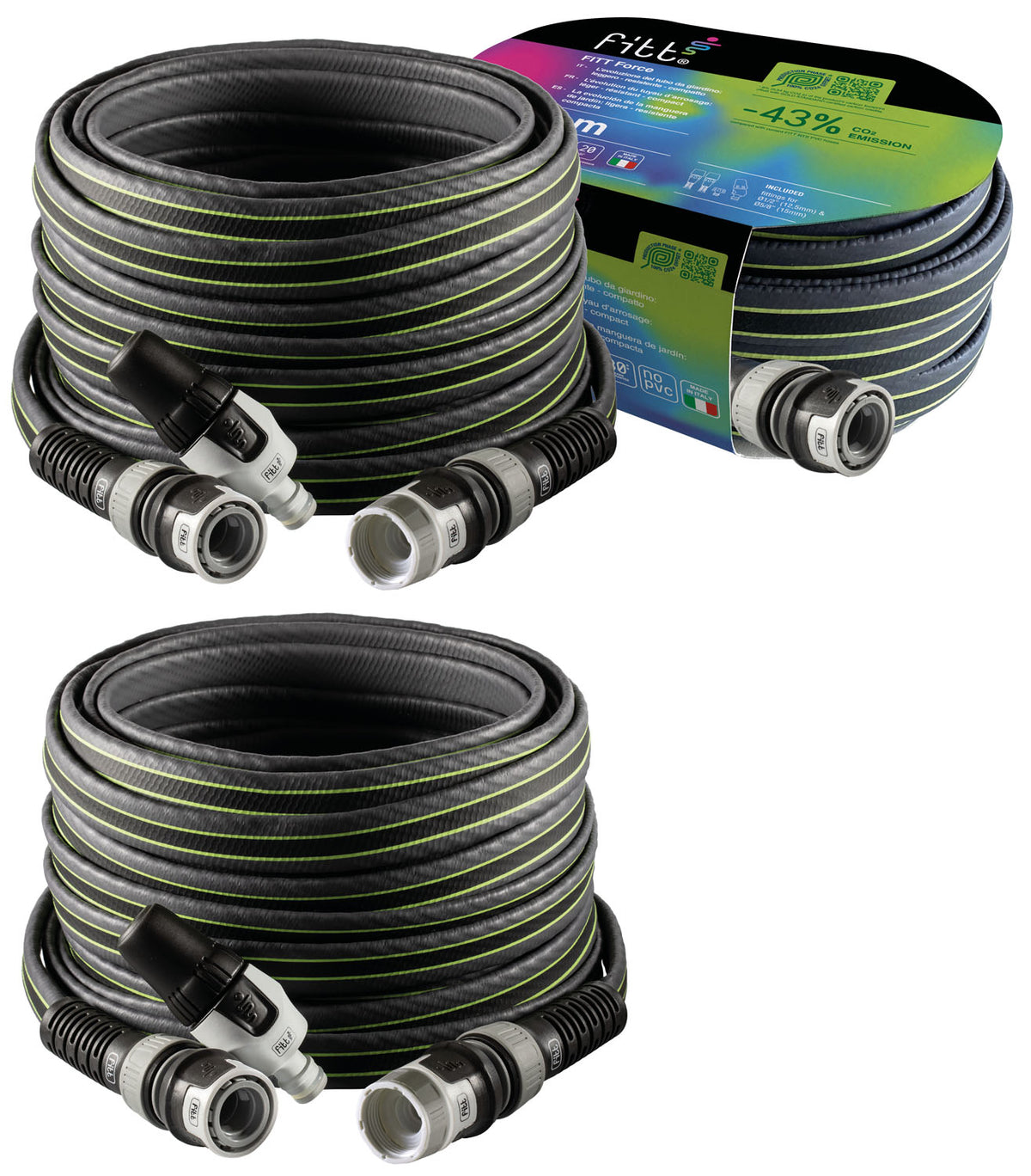Tubi irrigazione Force flessibili grigio Fitt con lancia