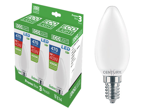Lampadine Ecolight LED Saten OL.4W confezione da 3 pezzi – Default Title