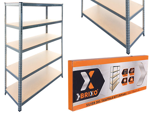 Scaffali Kit 5P Brixo altezza 180 Silver 300 – Default Title