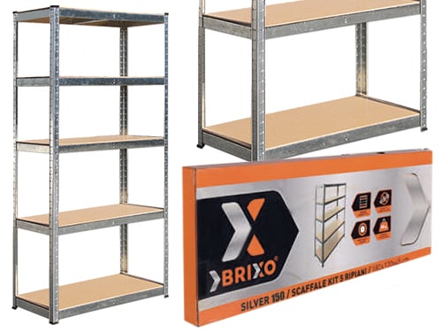 Scaffali Kit 5P Brixo altezza 180 Silver 150 2G – Default Title