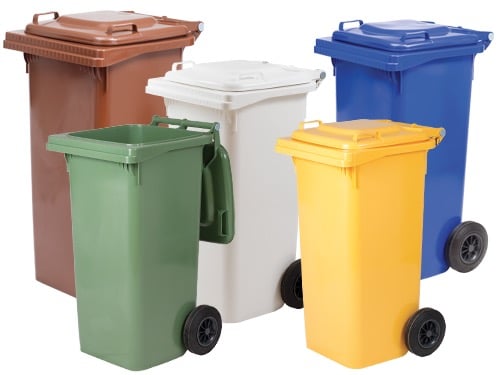Bidoni Quadri con ruote 120 L – Verdi