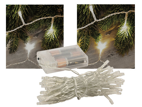 Luci Natale – 50 LED X Int.batteria Bianco