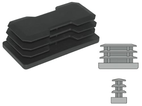 Puntali Alettati rettangolare neri – 20 × 30 mm