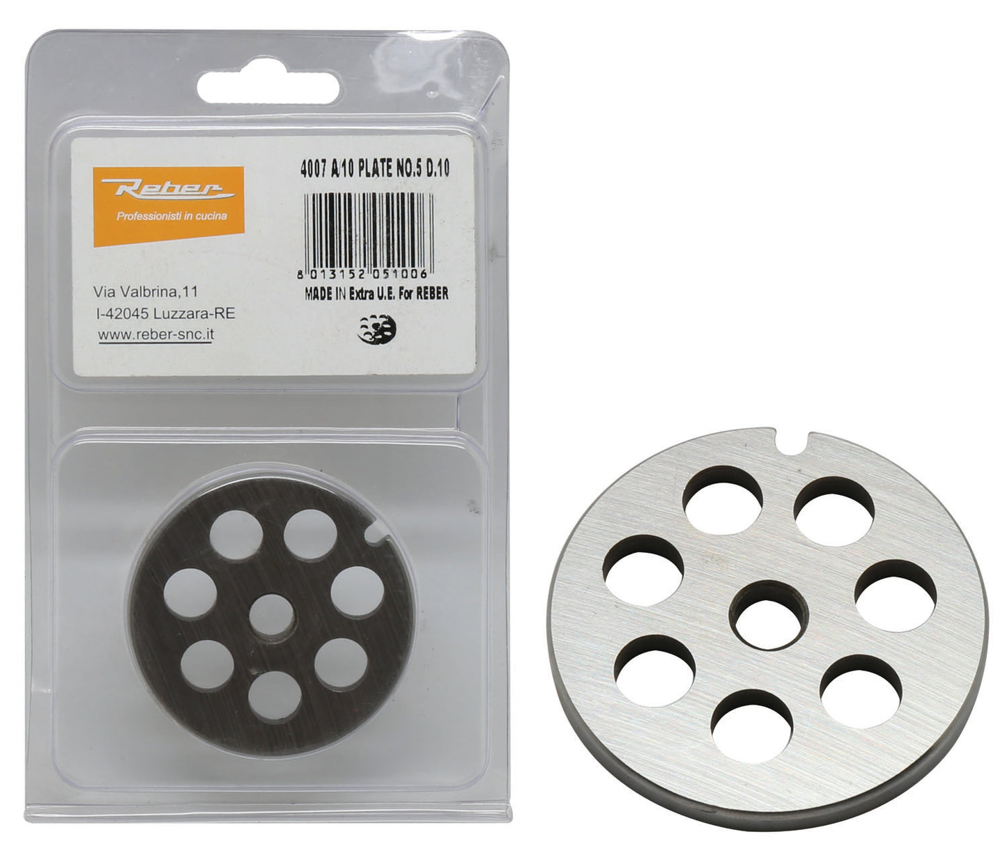 Piastre per tritacarne – N. 5 Fori 10 mm