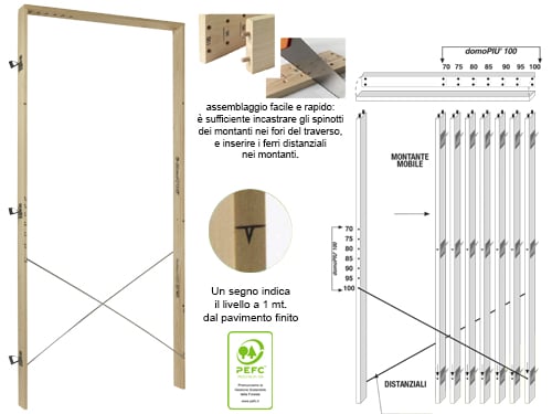 Controtelai Legno CM – 70/100X8XH.215