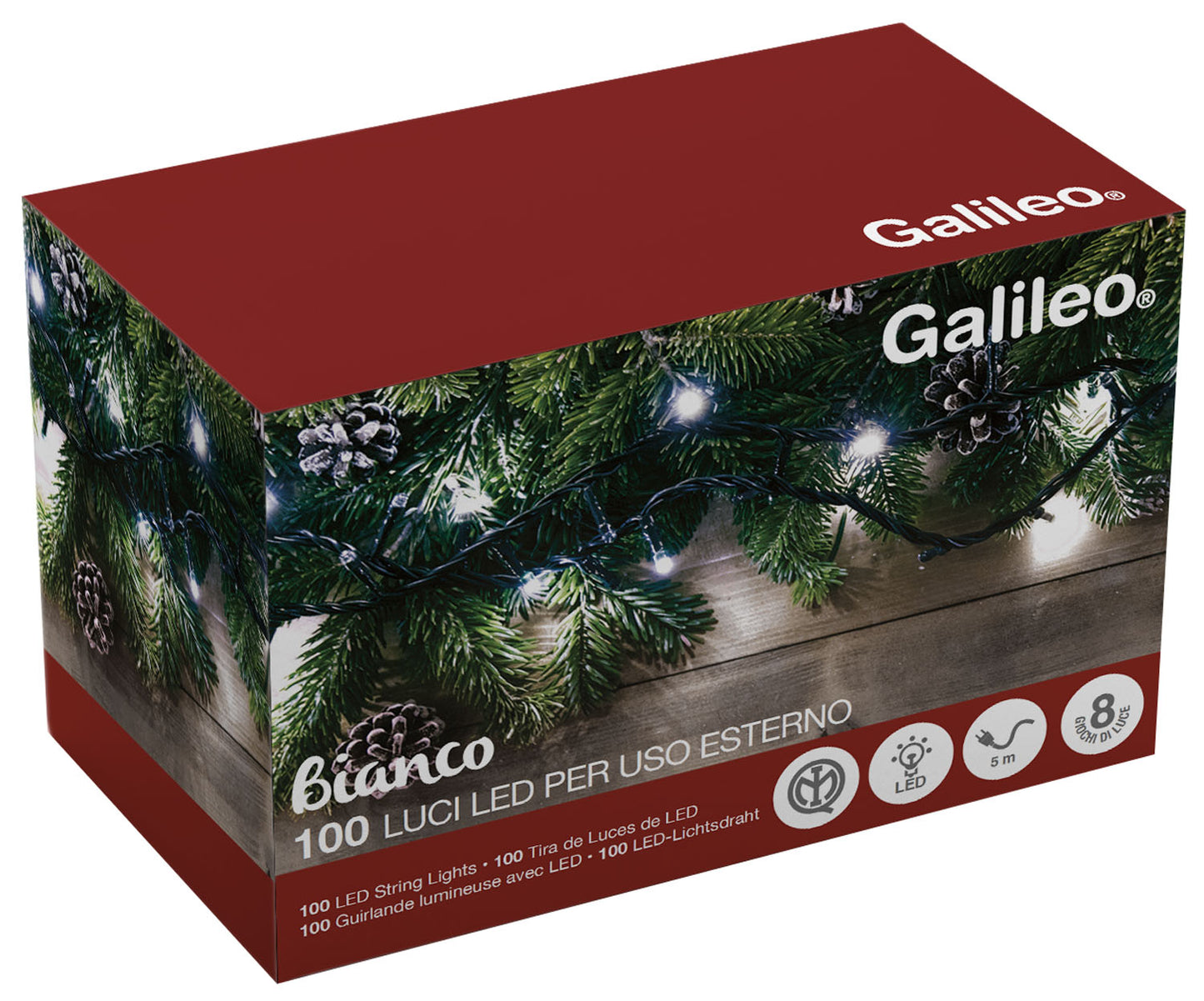Luci Natale – 100 LED X EST.BIANCO/CALDO