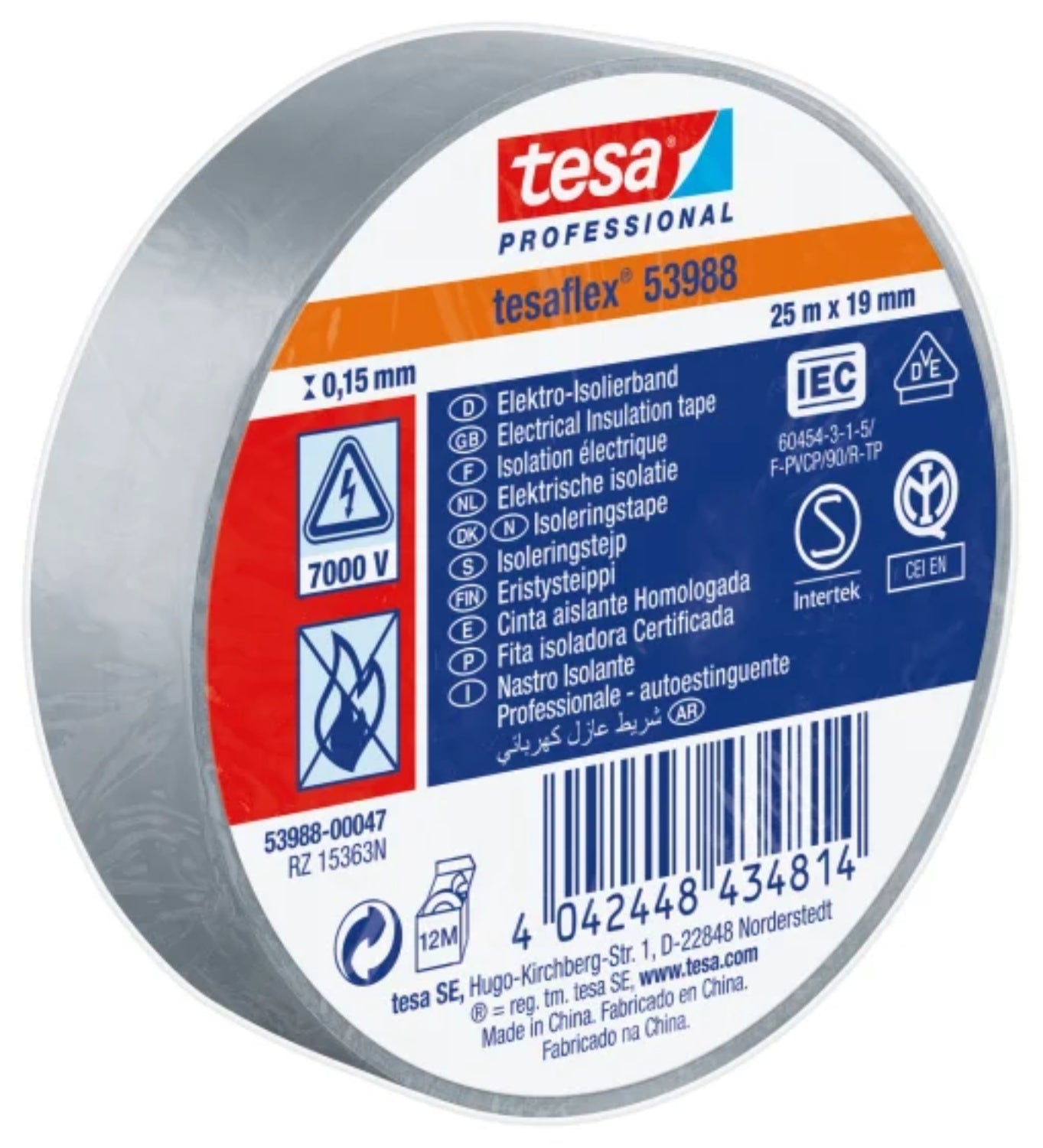 Nastri Isolanti Tesa Grigio Imq 25 × 1,9 mCM – Default Title