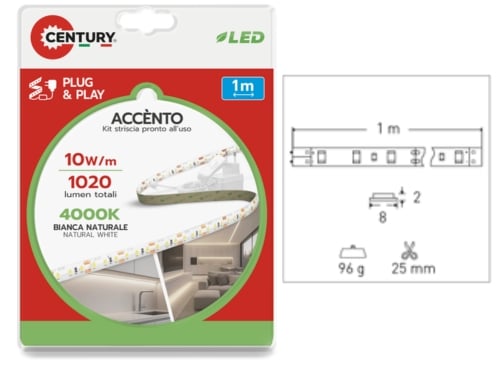 Luci LED Strisce Ad. – 1 m Acceto Nat