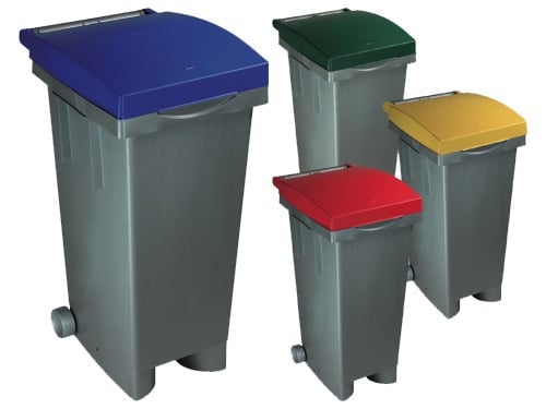 Bidoni Tata Quadri con ruote 80 L – Blu