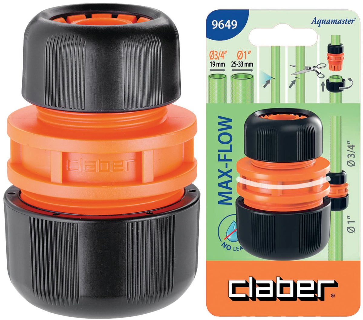Raccordi riparatori Claber Max-Flow 9648 9649 9651