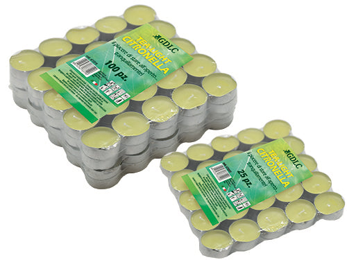 Candele Citronella Tealight – confezione da 25 pezzi.