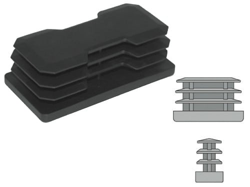 Puntali Alettati rettangolare neri – 20 × 40 mm