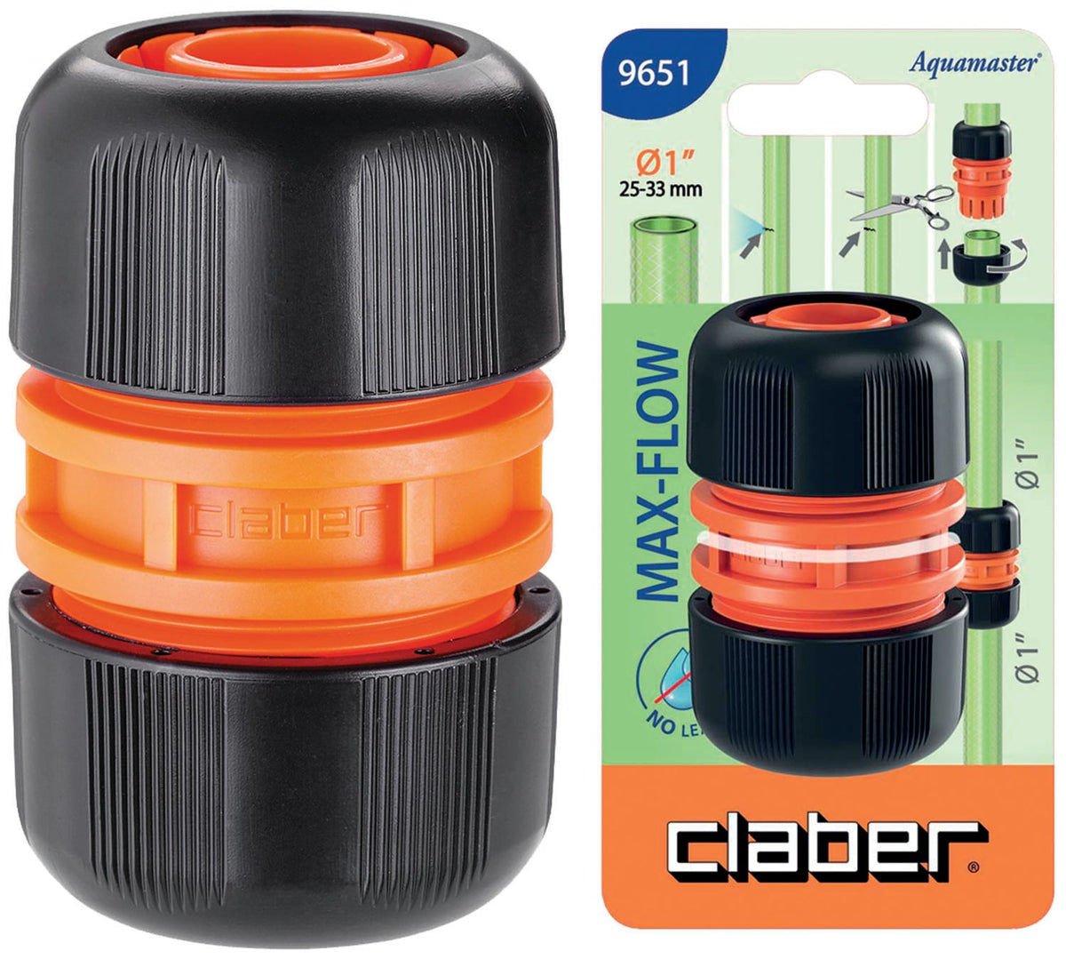 Raccordi riparatori Claber Max-Flow 9648 9649 9651
