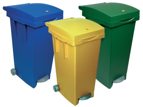 Bidoni Quadri con ruot.+PEDAL.80 L – Blu