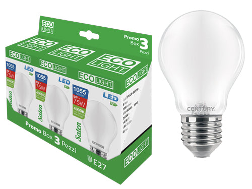 Lampadine Ecolight LED Saten GO.8W confezione da 3 pezzi – Default Title