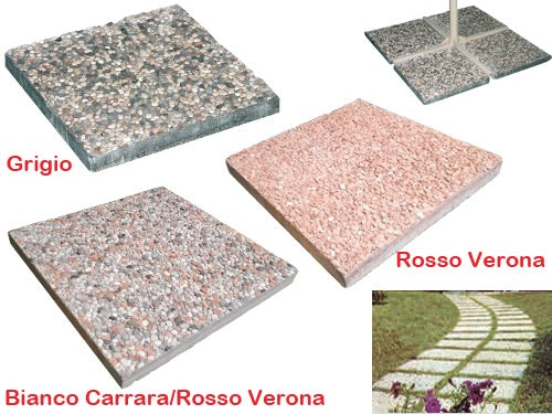 Lastre Graniglia – BIANCO/ROSSO 40X40