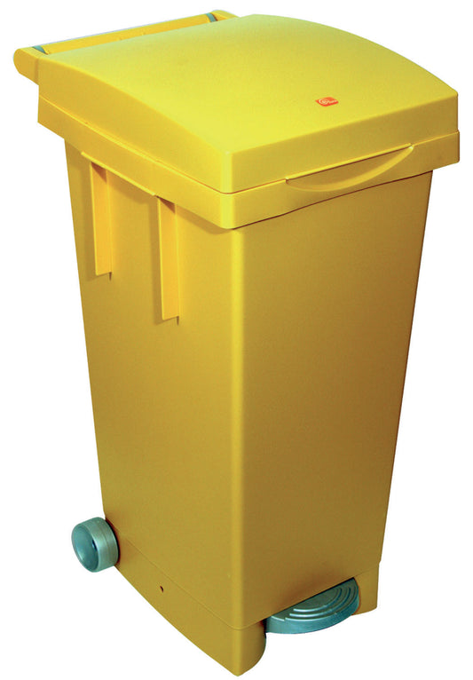 Bidoni Quadri con ruot.+PEDAL.80 L – Gialli