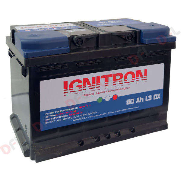 Batteria per auto 'IGNITRON TRADITIONAL' — 80 AH - mm 277 x 175 x 190