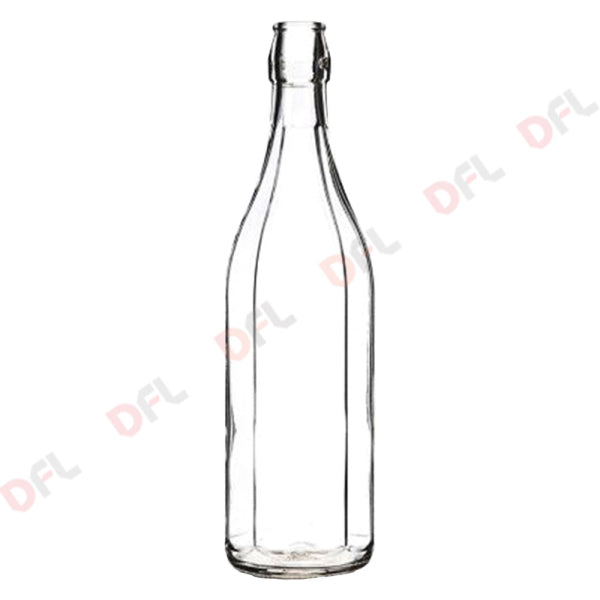 Bottiglia in vetro 'COSTOLATA' — 1000 ml bianca - tappo 7943200