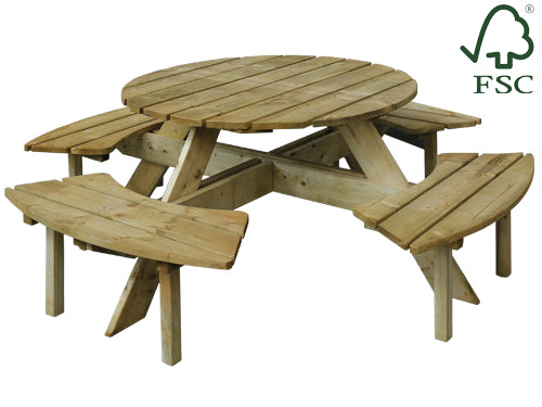 Tavoli Tondi con Panche Lasa 110X186X68 – Default Title