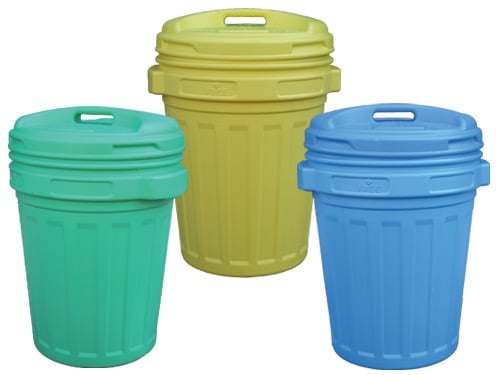 Bidoni Coperchio a Vite – 70 L Verdi